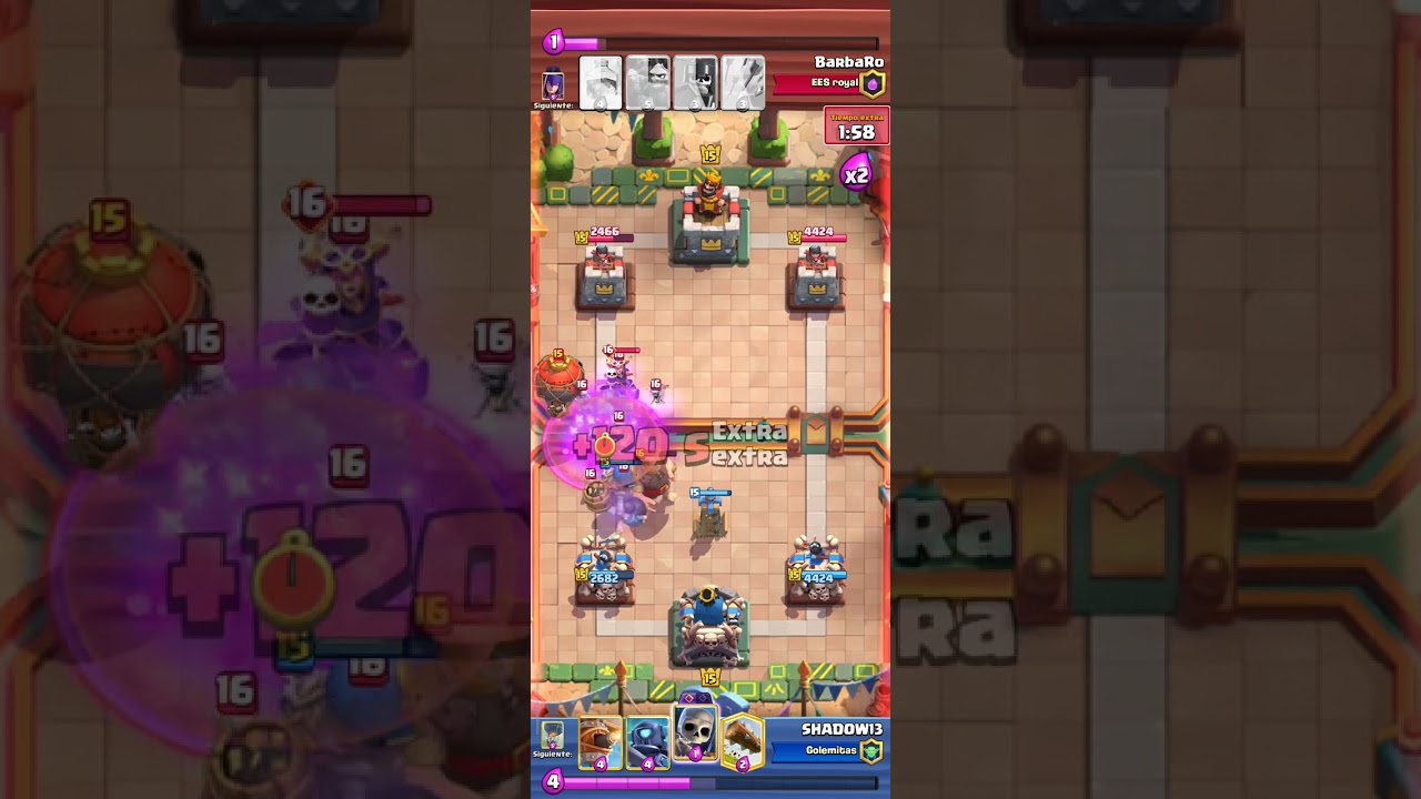 Partida intensa contra mazo de gigante bruja Evo y globo con triple hechizo usando mazo propio 