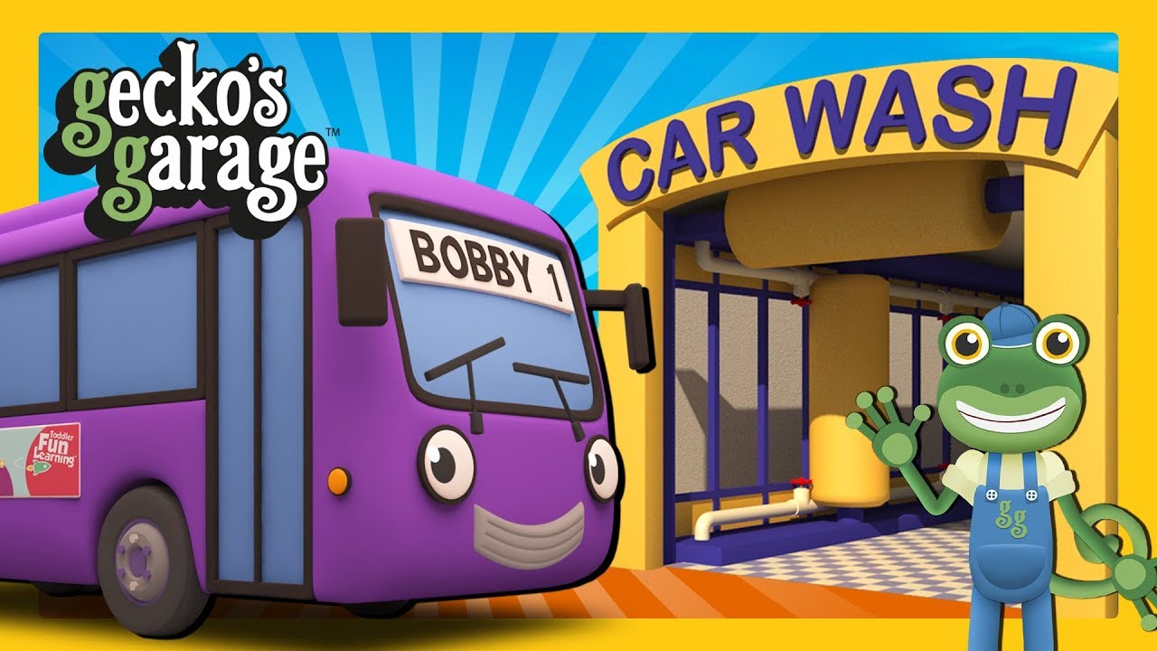 Bobby The Bus In The Car Wash | Gecko's Garage | Truck Cartoons