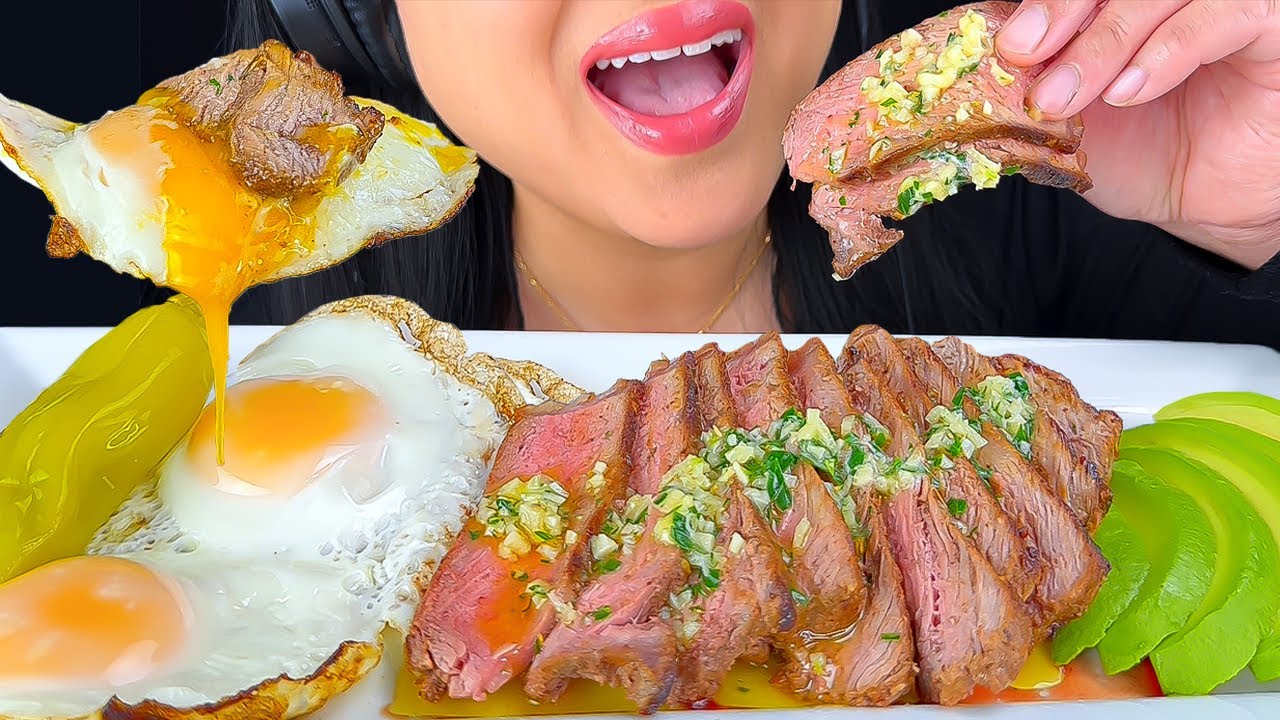 CARNIVORE PLATTER STEAK & EGGS | ASMR | EATING SOUNDS | EATING SHOW
