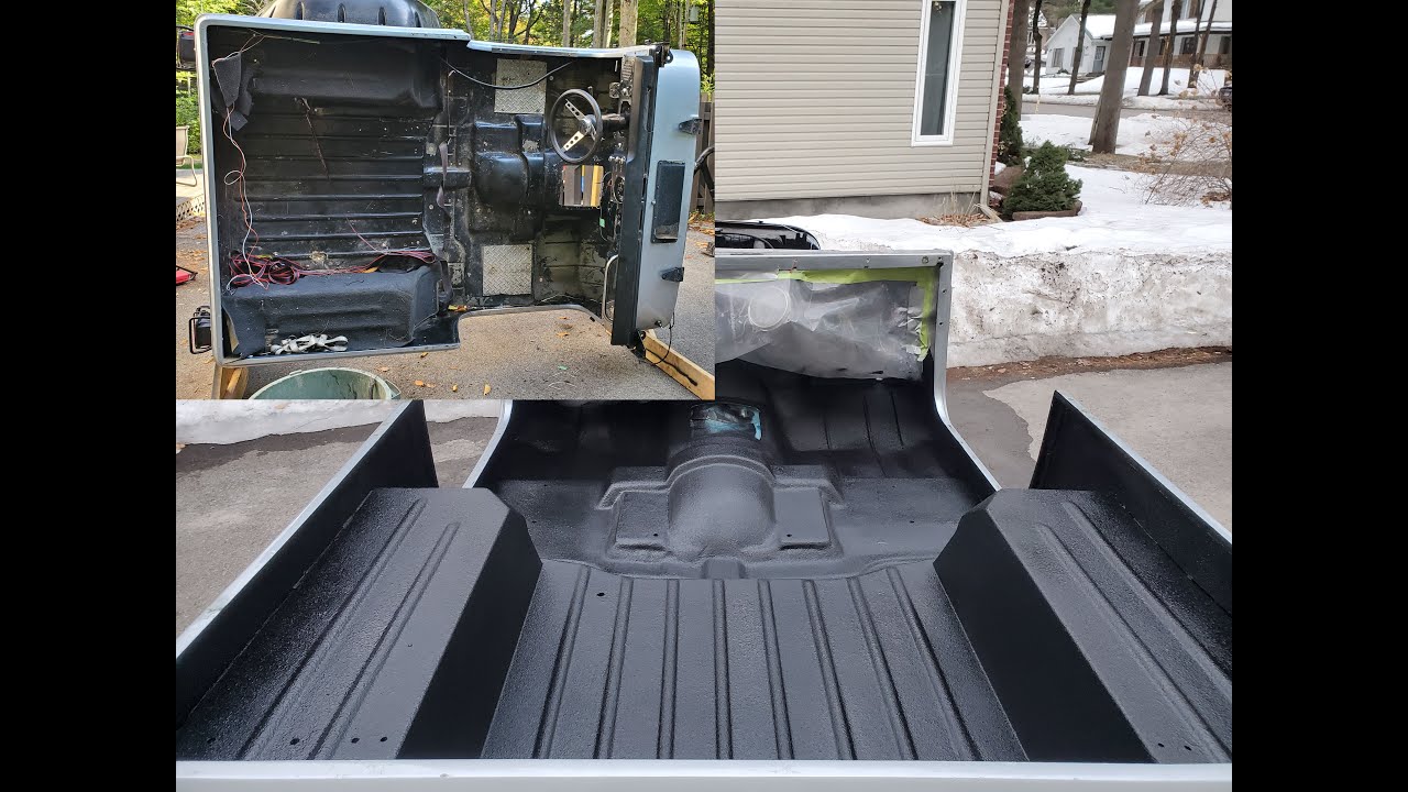 77 Jeep CJ7 Restoration - Raptor liner sprayed in my fiberglass tub