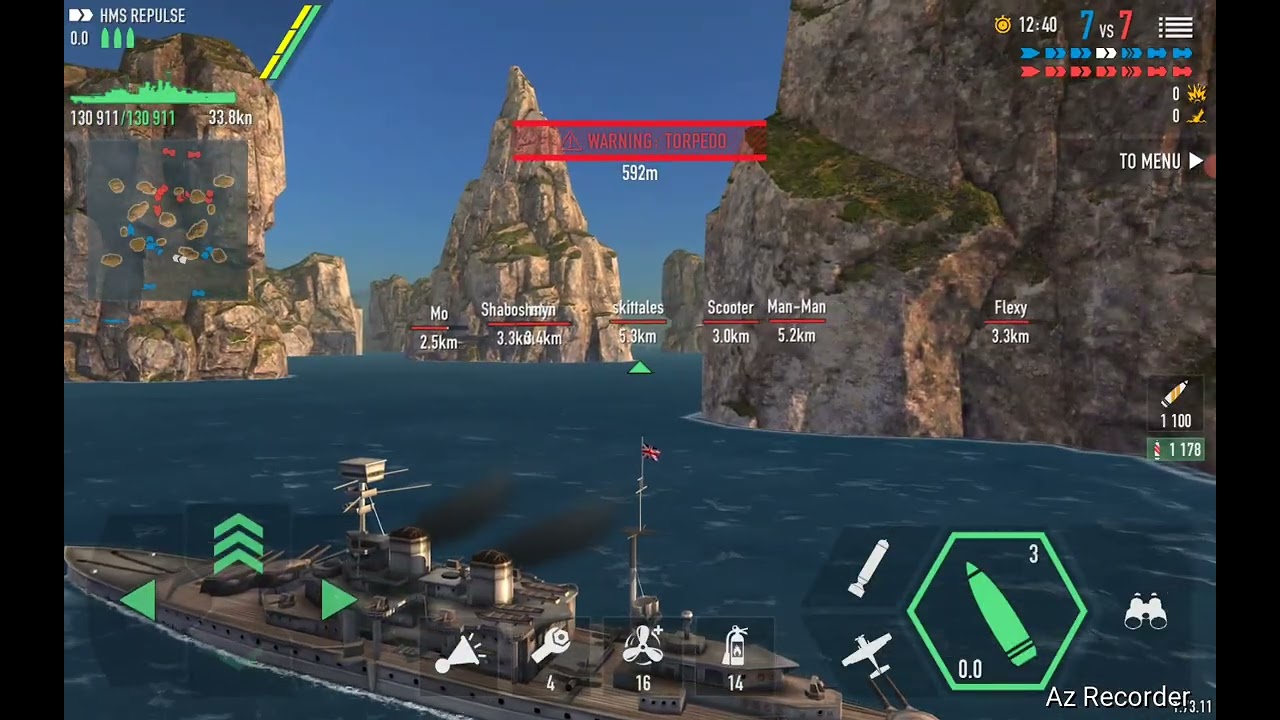 HMS Repulse(Battle of warships gameplay)