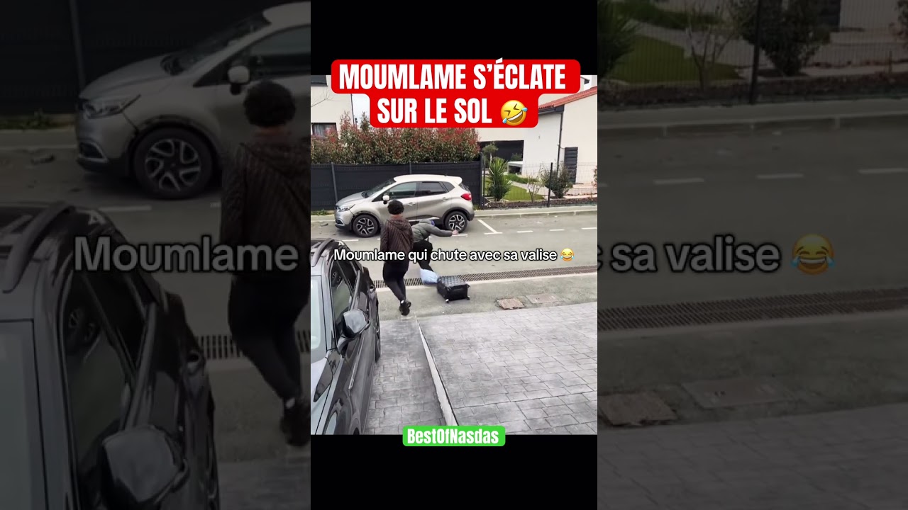 MOUMLAME s&rsquo;&eacute;clate par terre avec sa valise mdrrr 🤣 #rap #teamnasdas #humour #snapdrole #drole