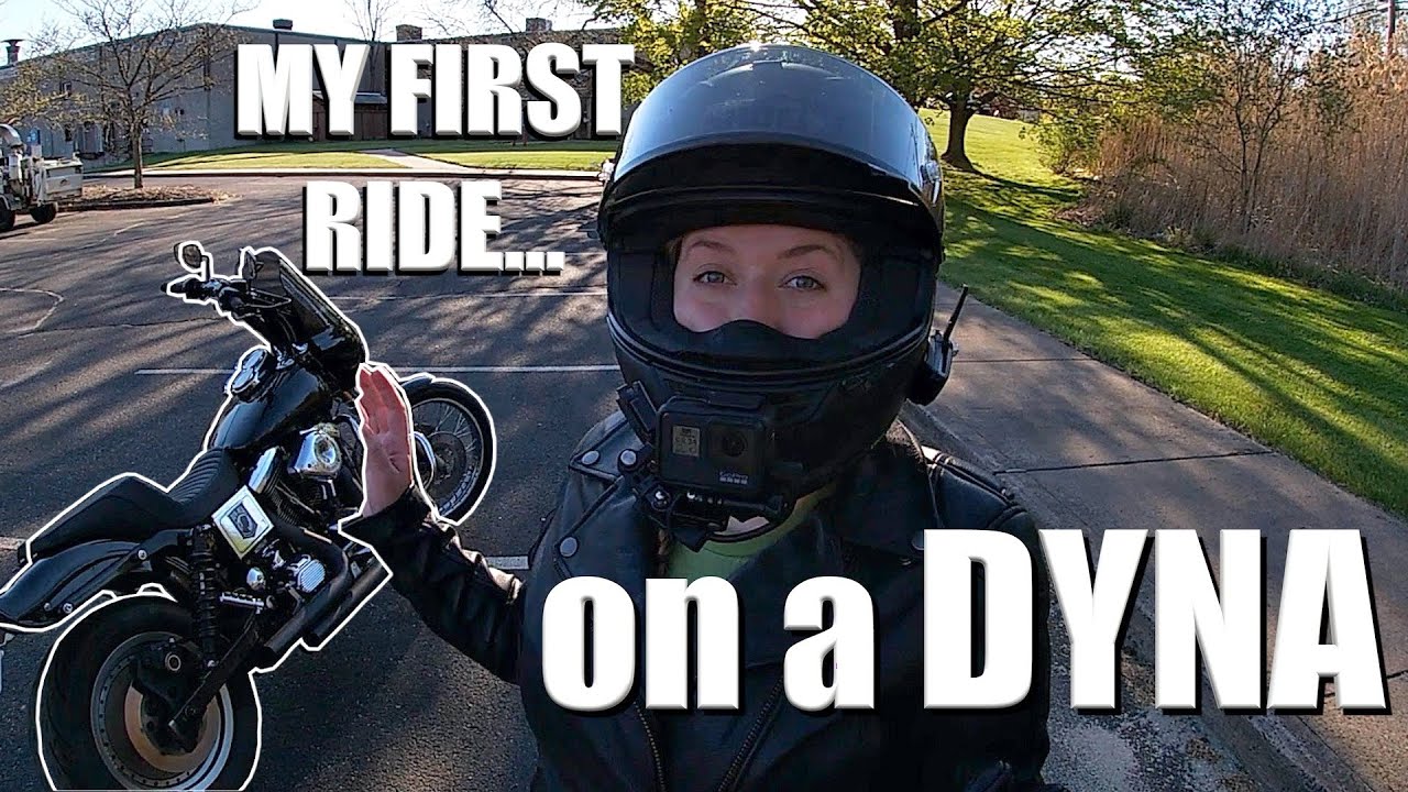 Her FIRST ride on a DYNA | Woman rides Harley Davidson Motorcycle | MotoVlog