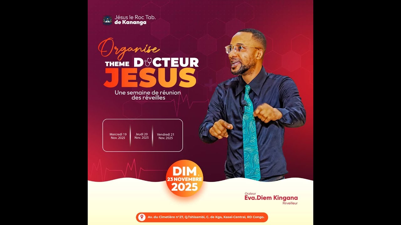 Culte Dominical du 23 Novembre 2025 | Jésus le Roc Tabernacle Kananga (JRT-KGA)