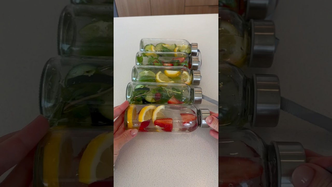 *SATISFYING* FRUIT INFUSED WATER BOTTLES!! #asmr #satisfying #restock #fruitinfusedwater #amazon