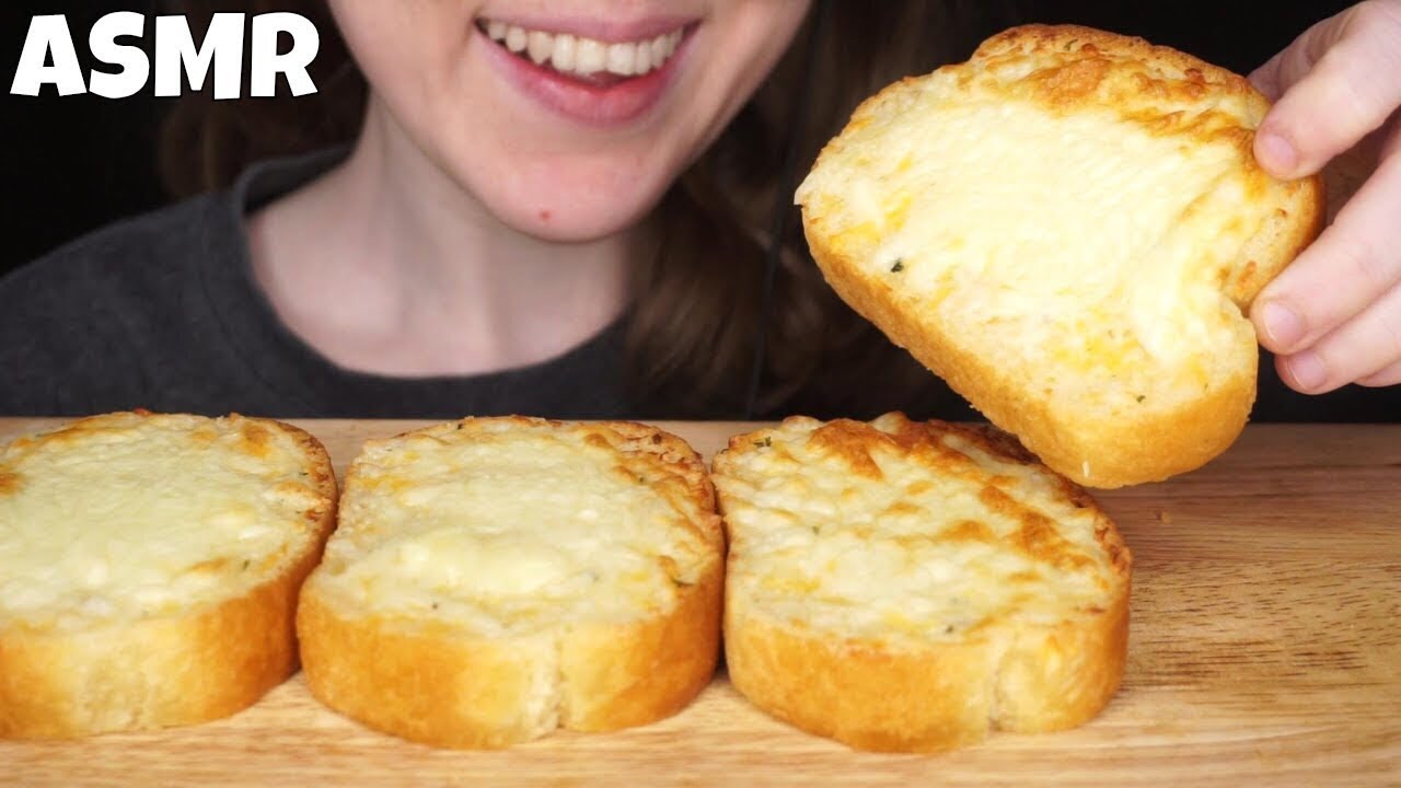 ASMR MOZZARELLA GARLIC TOAST (No Talking) EATING SOUNDS