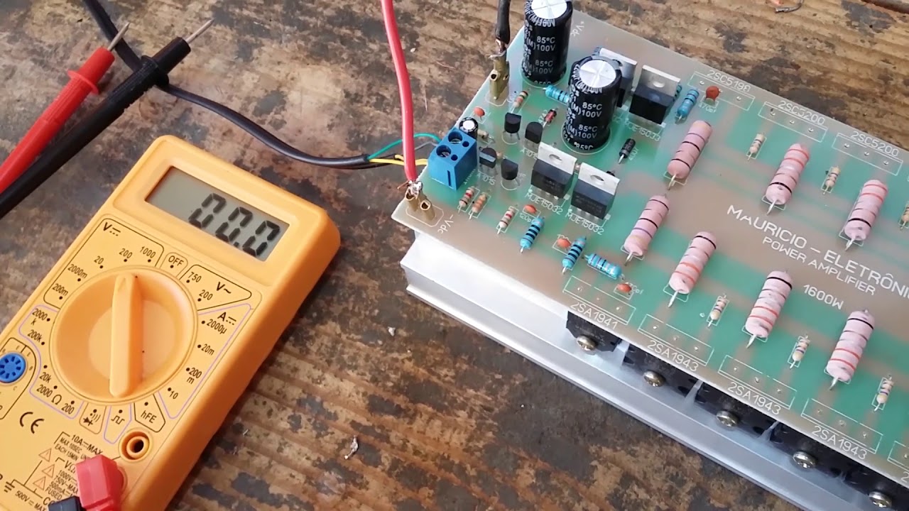 Teste placa   Amplificador 1600w 2 ohms  parte 1