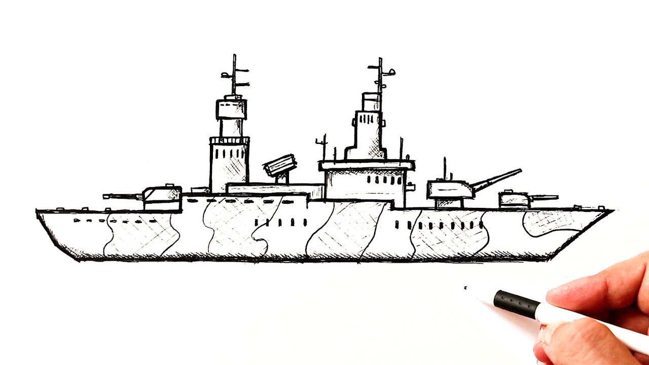 Как легко нарисовать военный корабль