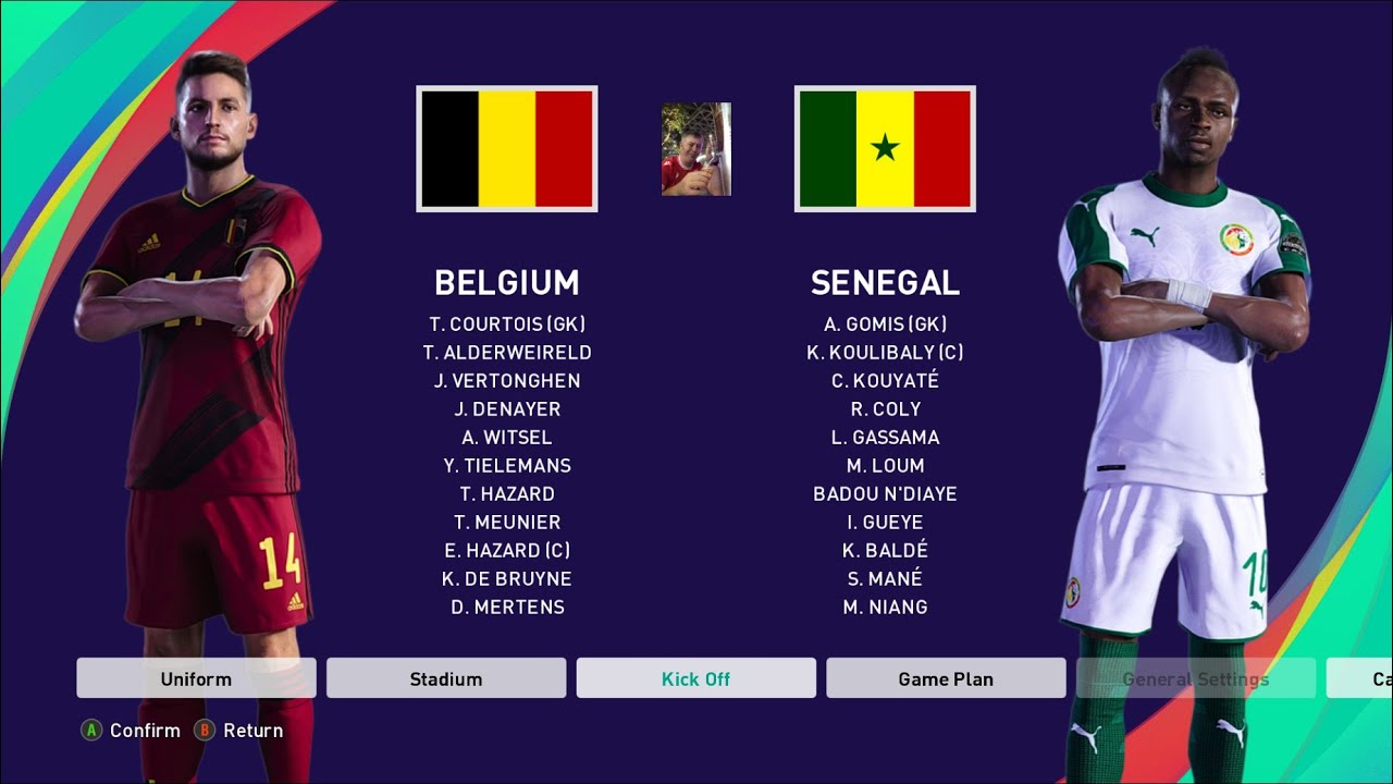 PES 21 Kev Watson Cup Group G Belgium vs Senegal Round 2/3