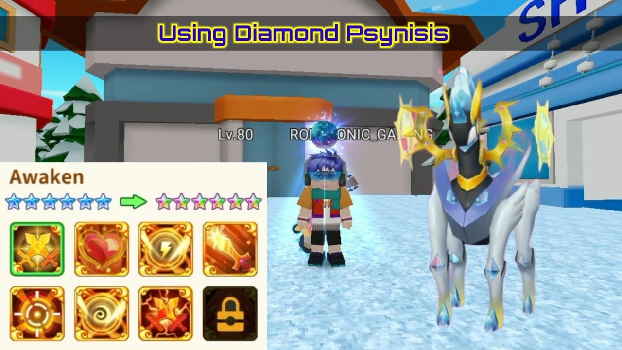 Using Diamond star Psynisis || Blockman go || Trainer Arena new update