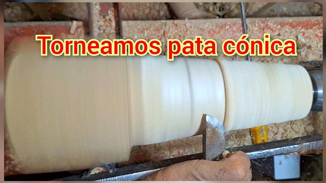 Pata cónica torneada en madera técnica y explicación