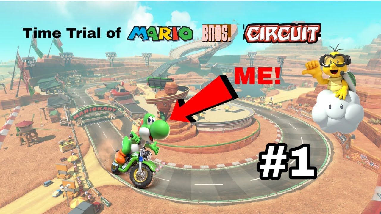 Mario Kart World Time Trial of Mario Bros. Circuit.