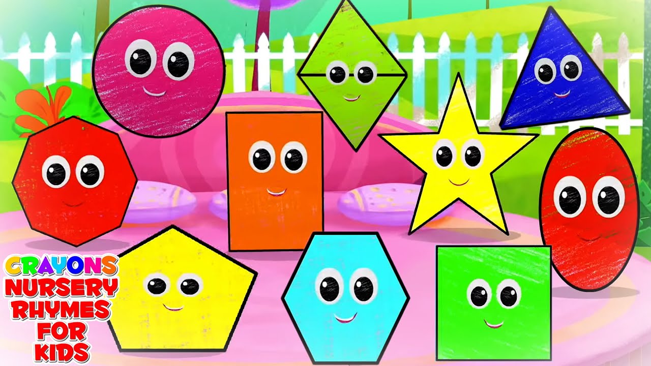 Ten Little Shapes | Shapes Song For Kids | Learn Shapes | Crayons Nursery Rhymes and Baby Songs
