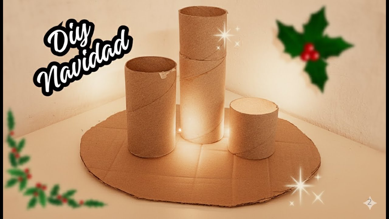 ¡Haz  Decoraciones Navideñas con Rollos de Papel Fácil y Rápido!