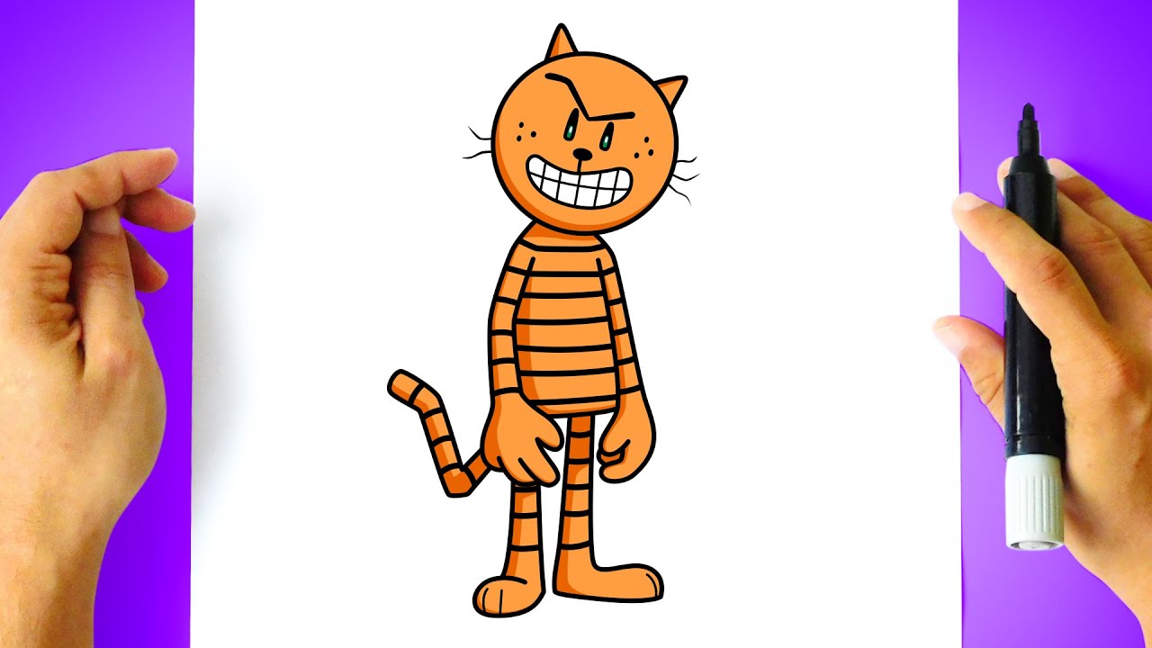 Como DESENHAR PETEY o Gato - Cómo DIBUJAR a PETEY el Gato - DOG MAN