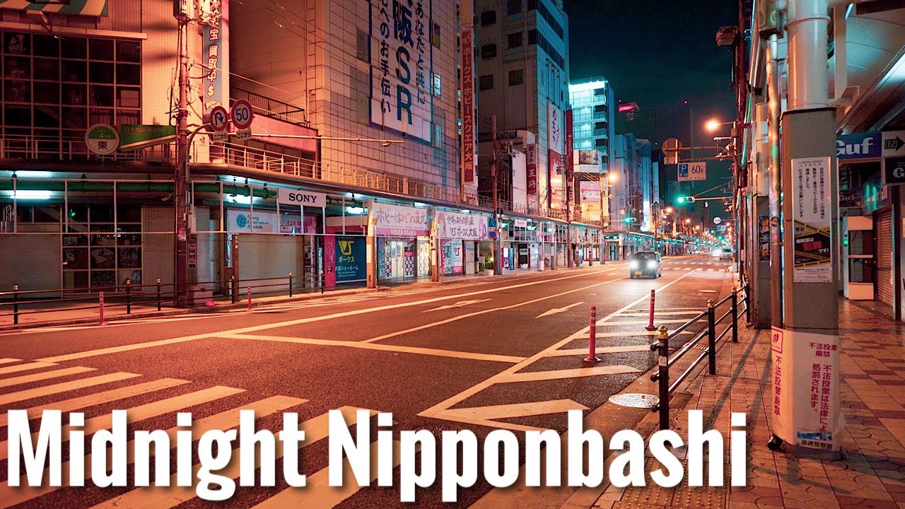 Midnight Osaka Walk - Nipponbashi Sony A7C 4K Япония