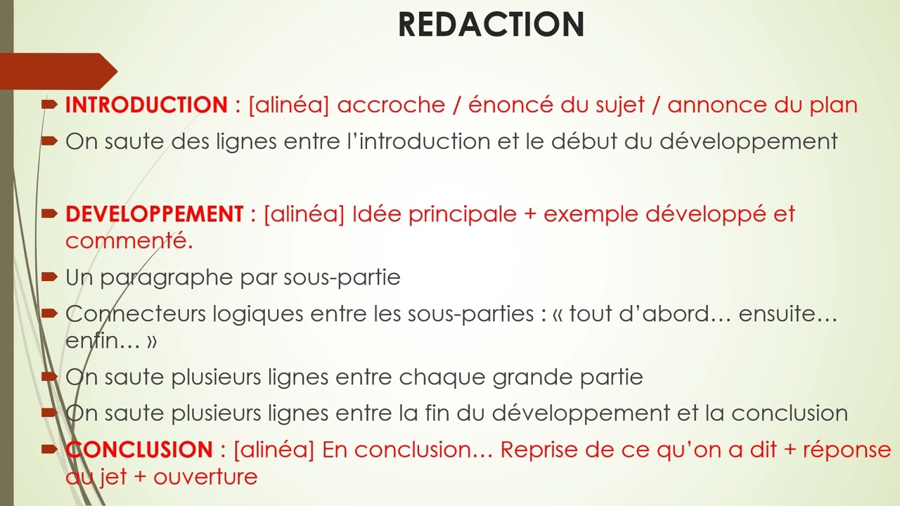 METHODOLOGIE DE L'ESSAI #2 : La Rédaction
