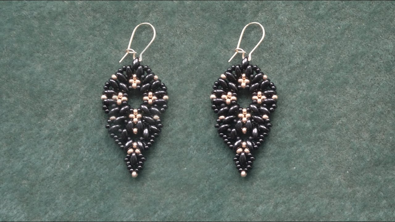 Beading4perfectionists : Superduo beads & miyuki seedbeads earrings beading tutorial