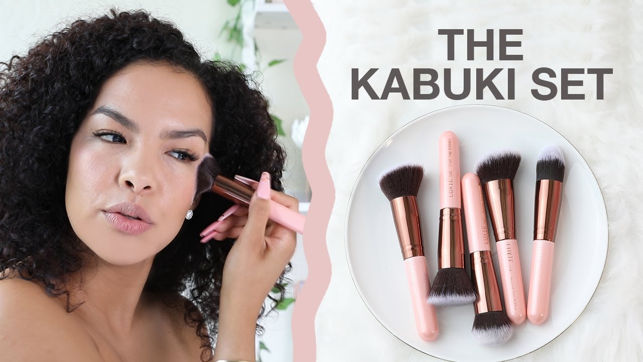 Soft Face Look with the LUXIE Kabuki Brush Set