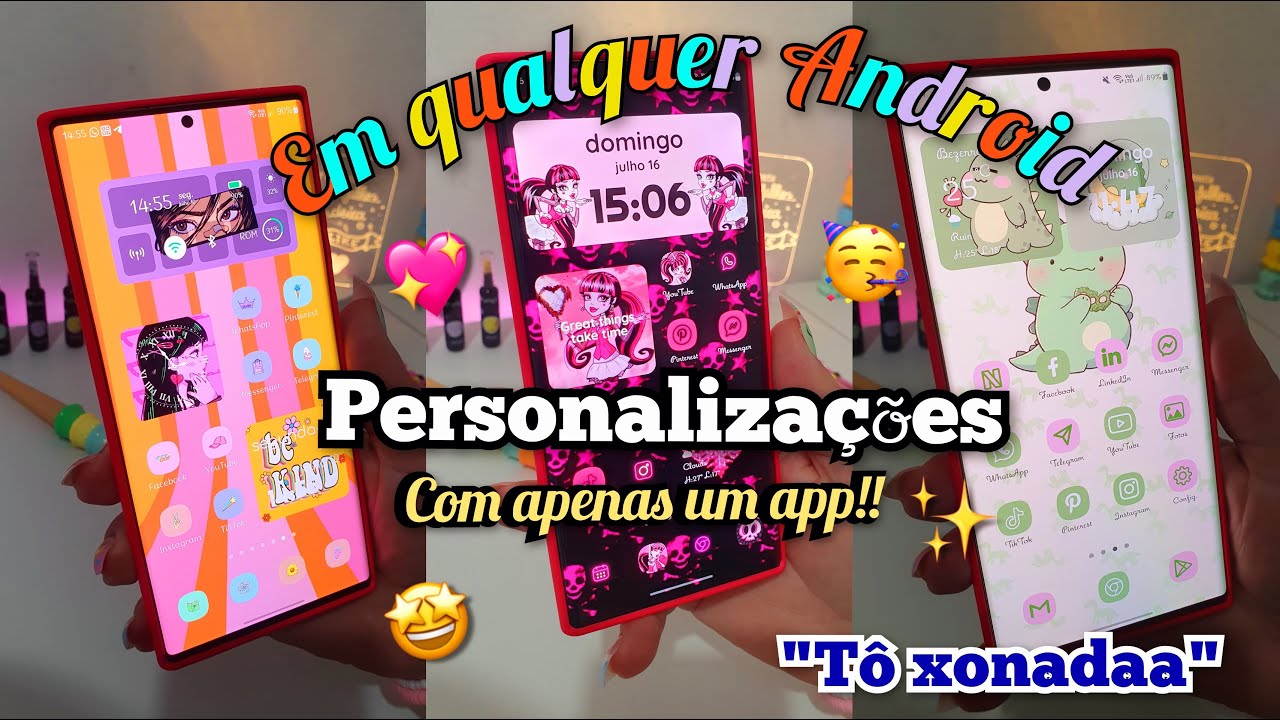 PERSONALIZE O SEU CELULAR ANDROID USANDO APENAS UM APLICATIVO/ *Themepack* 😍💛