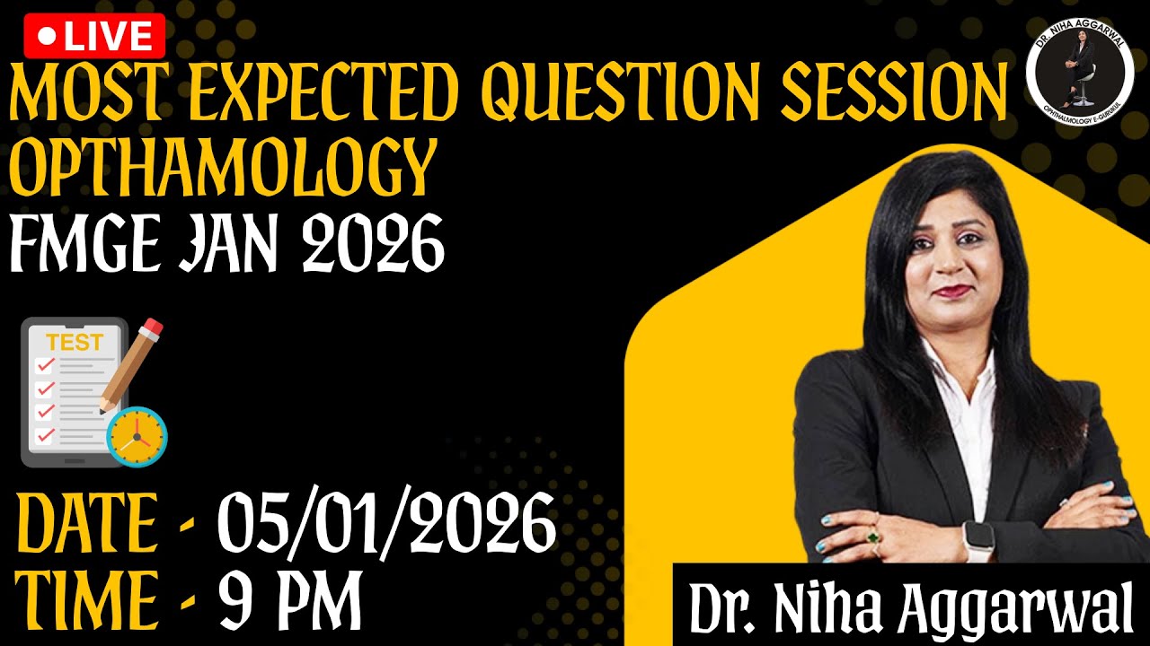Crack FMGE Jan 2026 Ophthalmology 👁️ Most Expected Q&A | Dr Niha Aggarwal