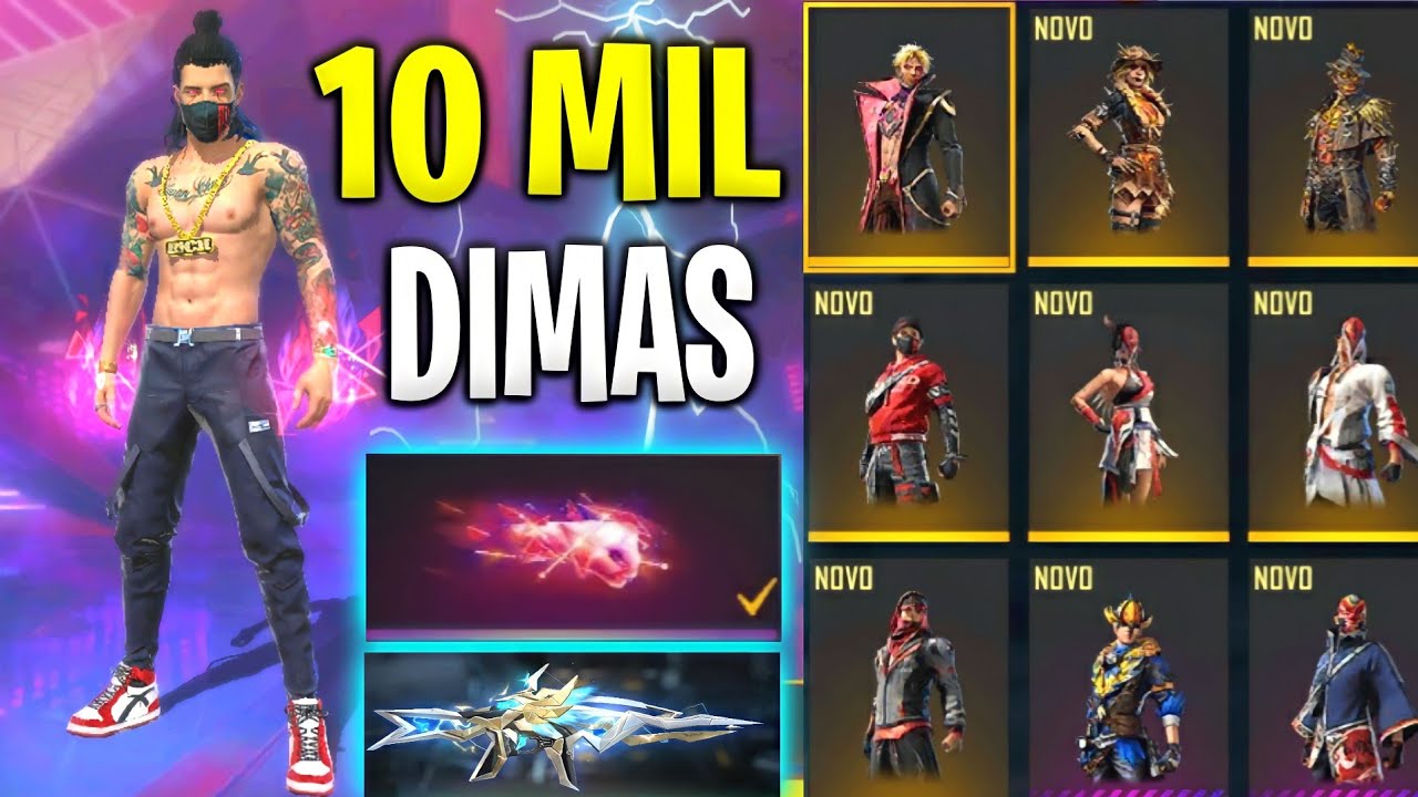 PRIMEIRA VEZ GASTANDO DIAMANTES NO FREE FIRE 10 MIL DIAMANTES REALIZEI MEU SONHO