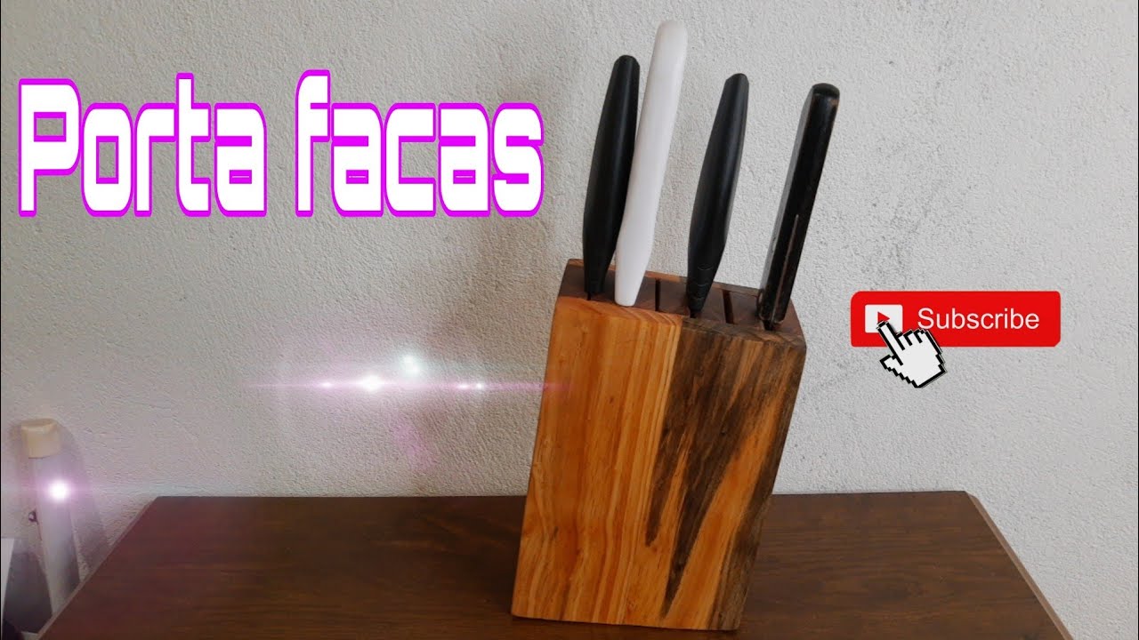 COMO FAZER PORTA FACAS com Sobras de MADEIRA #DIY