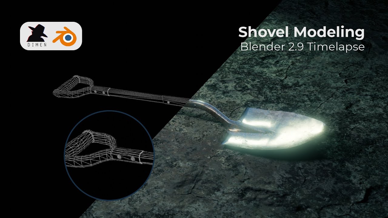 Blender 2.9 Shovel modeling Timelapse