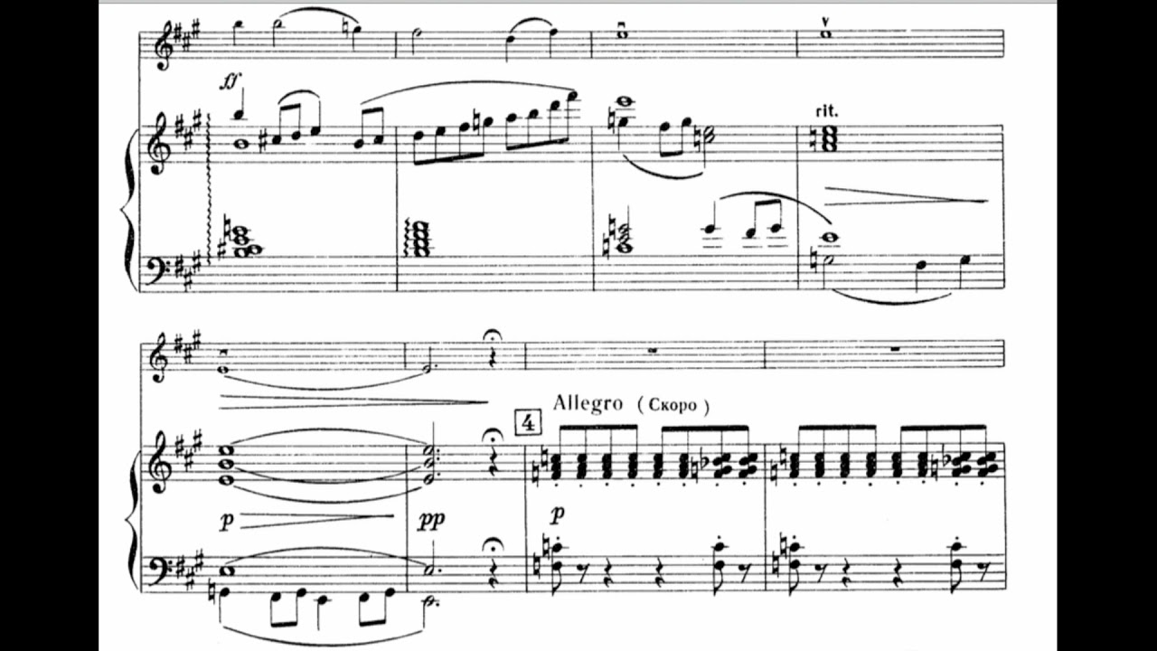 А. Комаровский Концерт для скрипки №2 ля мажор. 1 часть. Видеоаккомпанемент