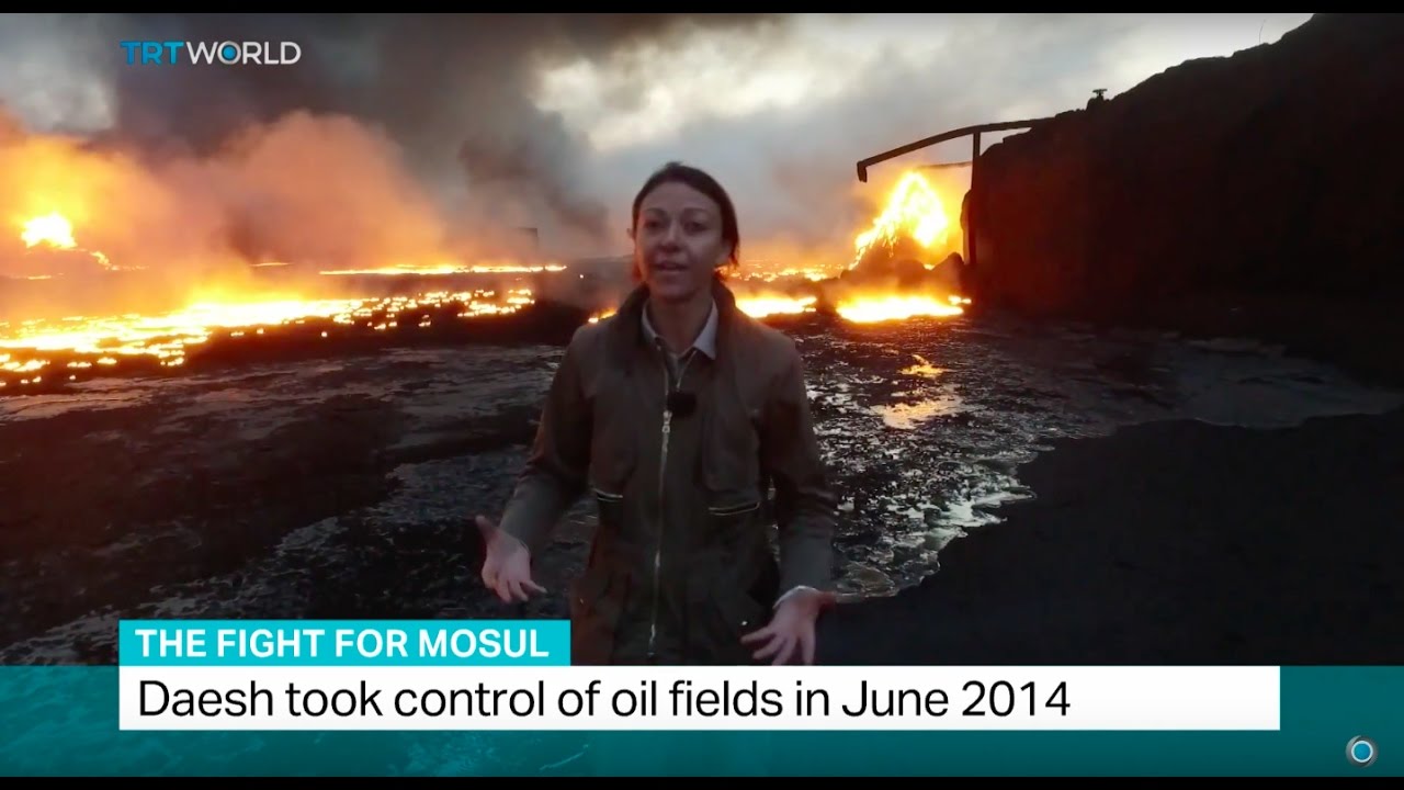 The Fight For Mosul: 3 of 18 burning oil wells left behind by Daesh are extinguished by firefighters