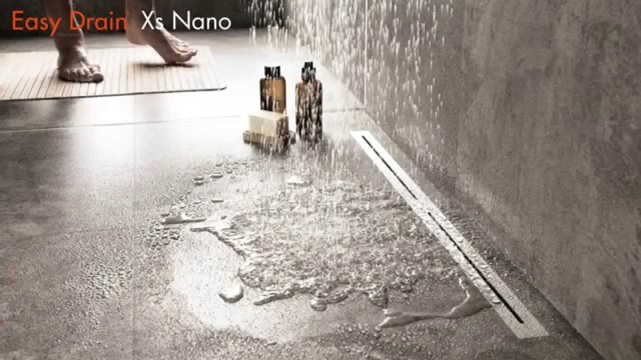 Xs Nano linear shower drains - Installation with standard clamp drain - Easy Drain USA