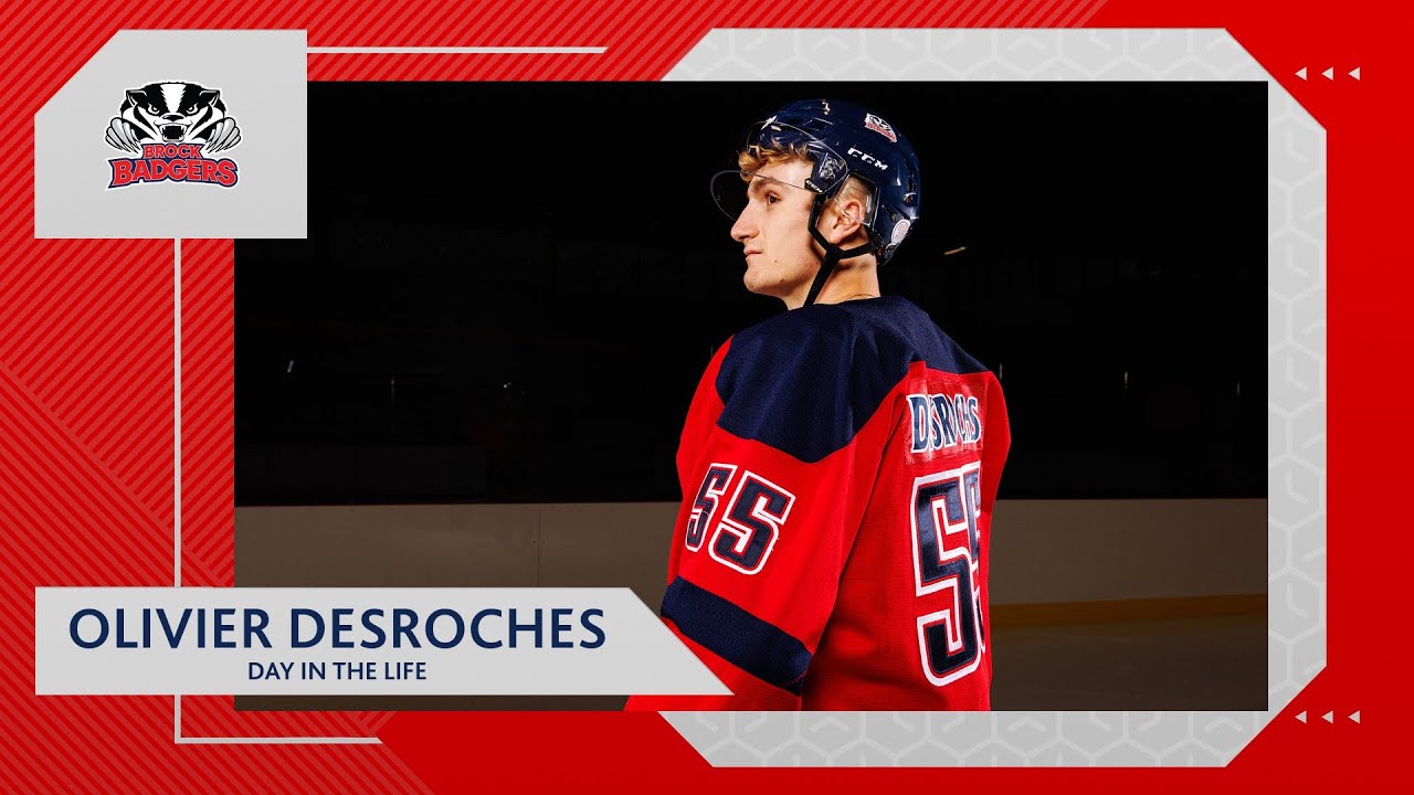 USPORTS HOCKEY PLAYER DAY IN THE LIFE - Gameday - Brock Badgers #55 Olivier Desroches (First goal!)