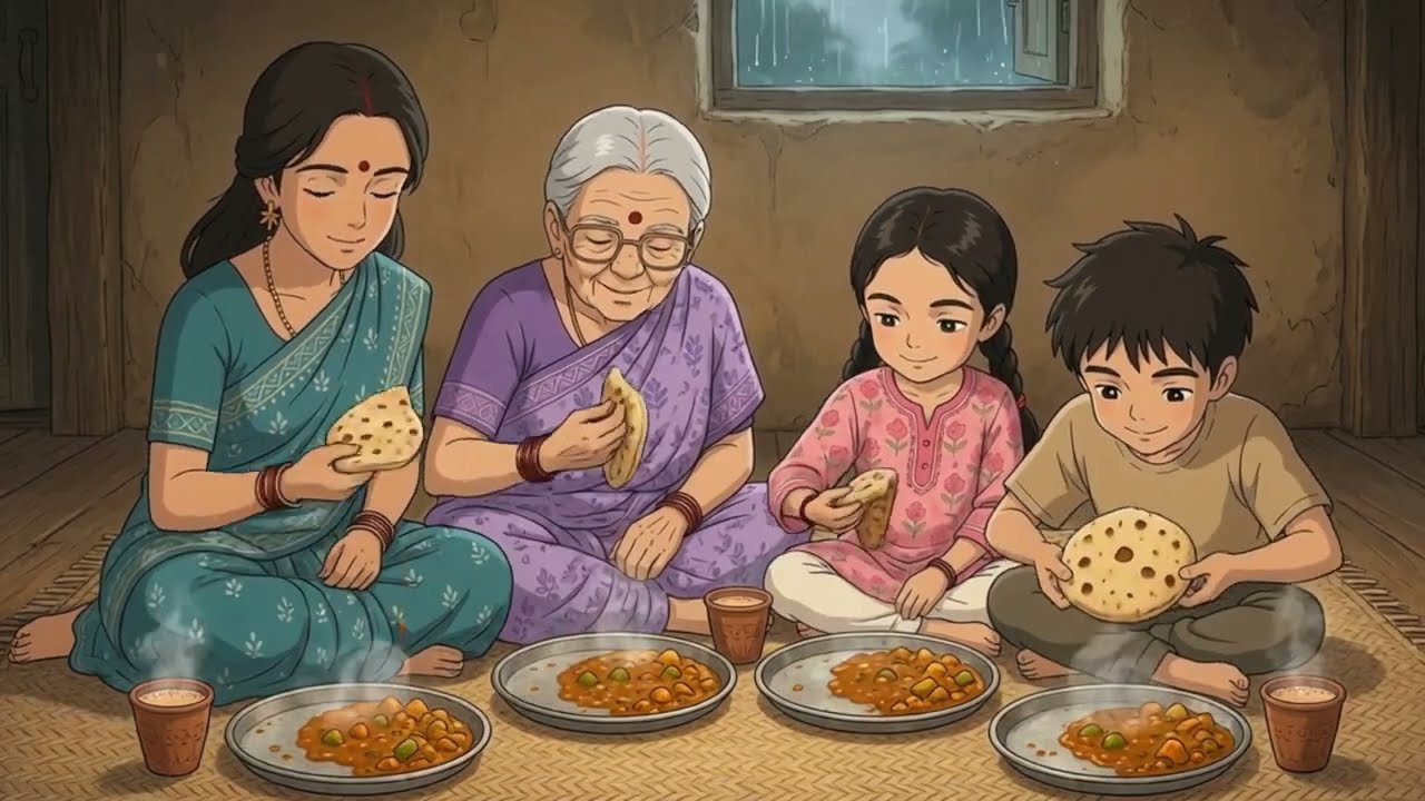 Cozy 90s Indian Monsoon Village Life 🌧️ | Mother&rsquo;s Daily Routine | Ghibli Style ASMR 