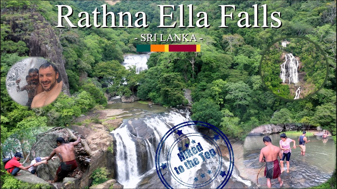 🇱🇰 RATHNA ELLA WATERFALL (Sri Lanka) - We hiked to the top! | Sinhala | English | drone views