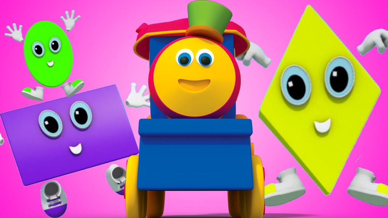 Bob el tren | las formas van rodando | forma canci&oacute;n | aprender formas | Bob Shapes Go Rolling