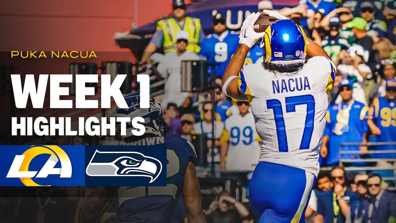 Highlights: Rookie WR Puka Nacua's 10 catches in his 119-yard pro debut | Week 1 vs. Seahawks