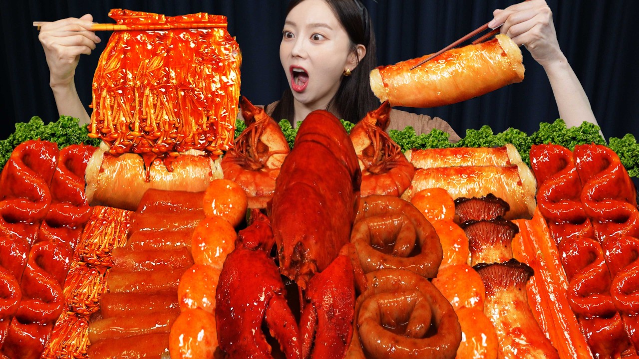 [Mukbang ASMR] Crunchy Beef Intestines Daechang & Lobster Tteokbokki Spicy Seafood Ssoyoung