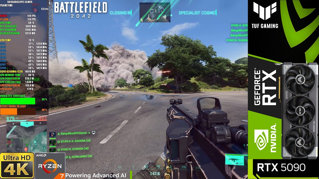 RTX 5090 - Battlefield 2042, Ultra Settings, Ray Tracing 4K
