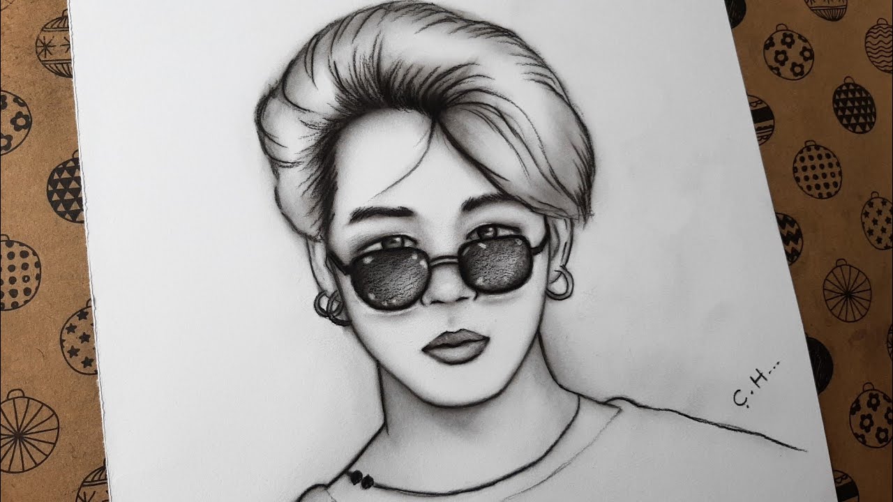 Bts Jimin Karakalem Çizimi, Çizim Hobimiz Portre Çizimleri, Bts Jimin Drawing