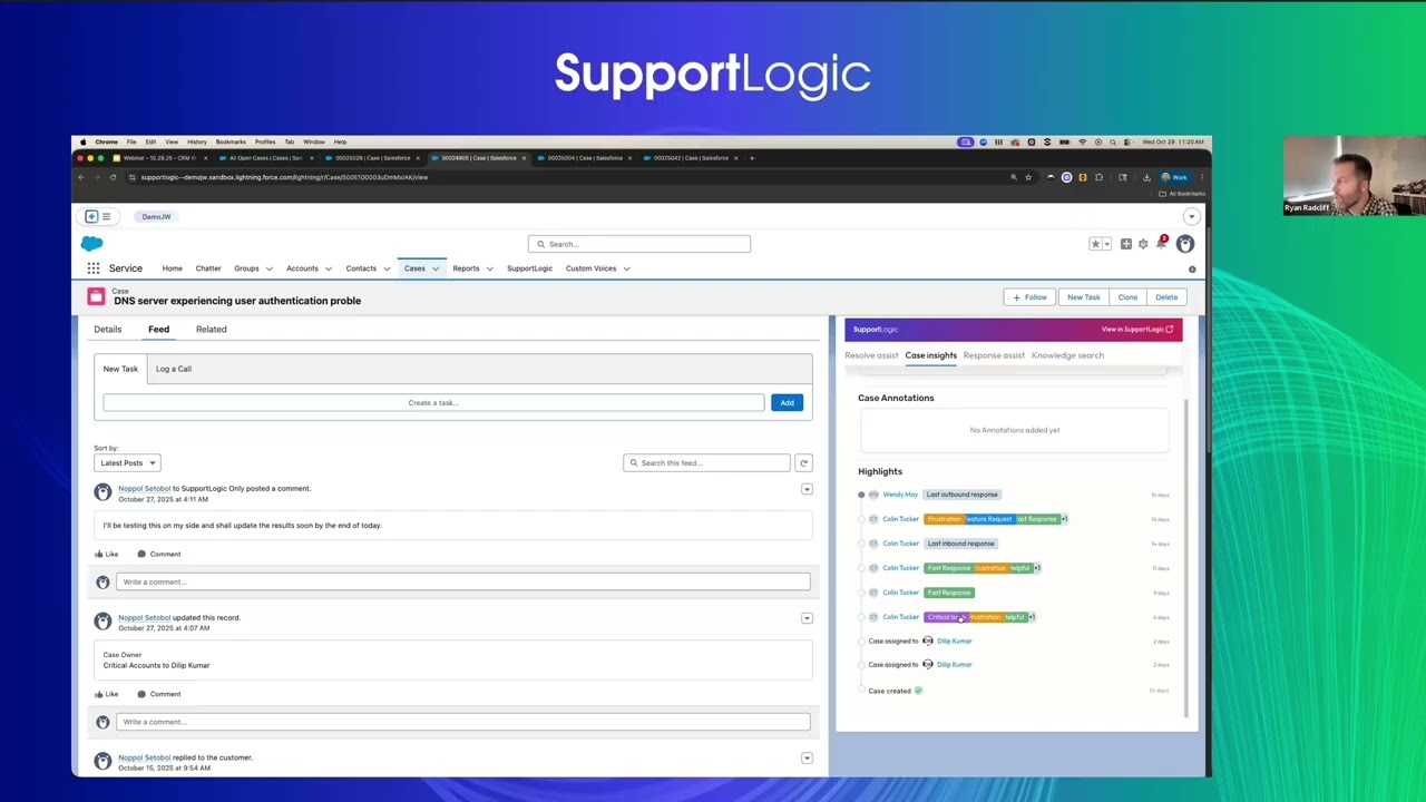 Solve Support Cases Faster Without Leaving Your CRM | SupportLogic CRM Widgets Live Demo