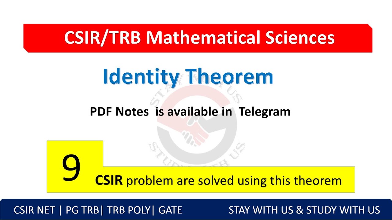 Identity Theorem| CSIR | TRB | TNSET| Complex Analysis