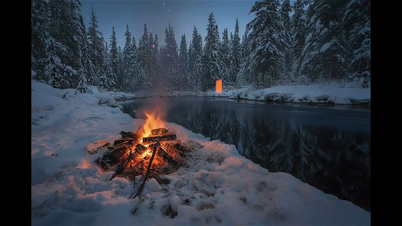 The world is loud  This place is silent  🔥 Snowy River Campfire ASMR for Sleep