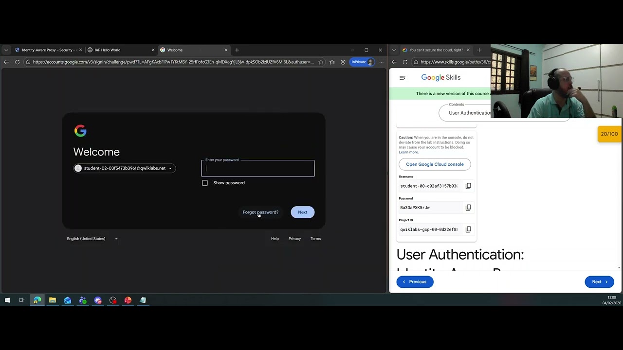 Google Arcade Brasil - Google Skills - User Authentication: Identity-Aware Proxy - GSP499
