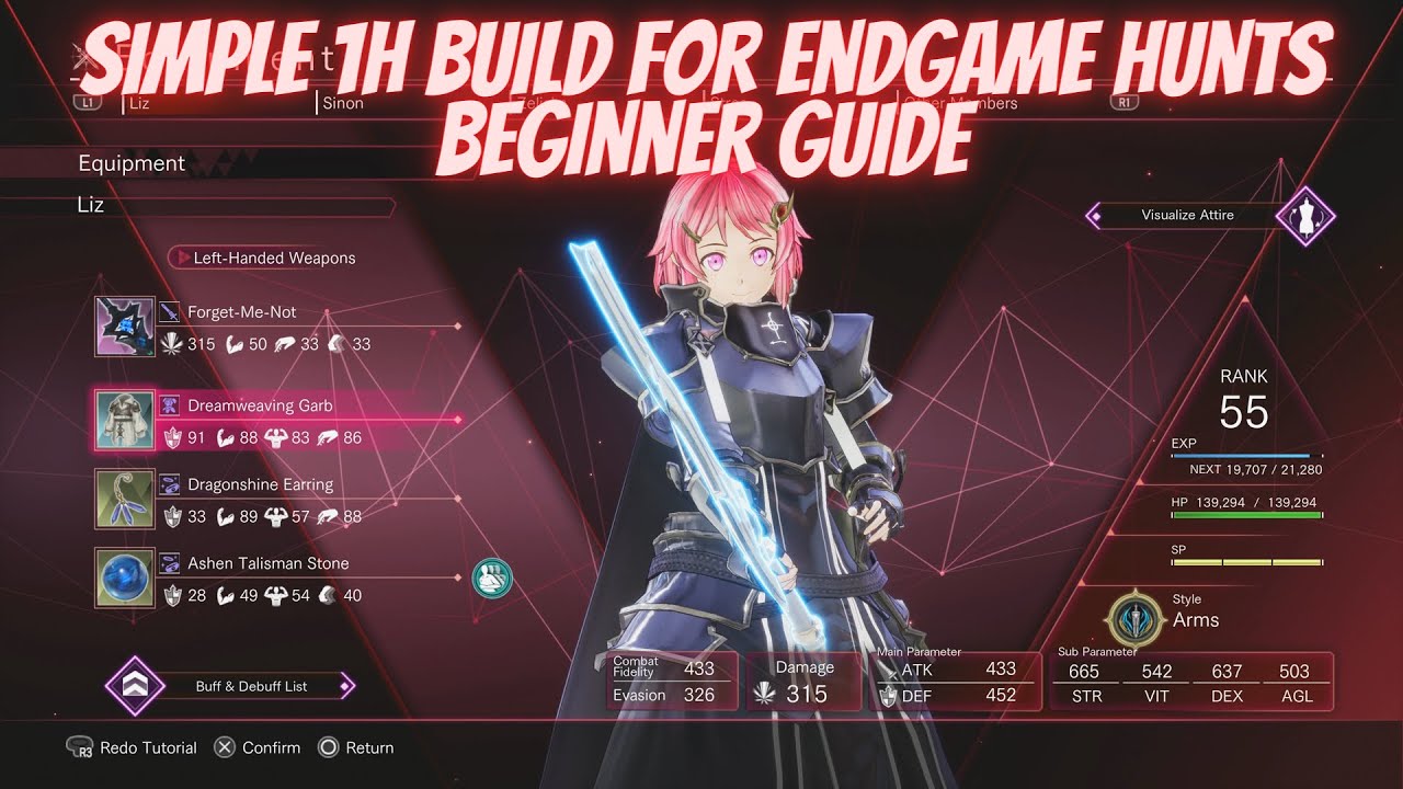 Sword Art Online Last Recollection 1 Handed Beginner Guide For All The Hunts