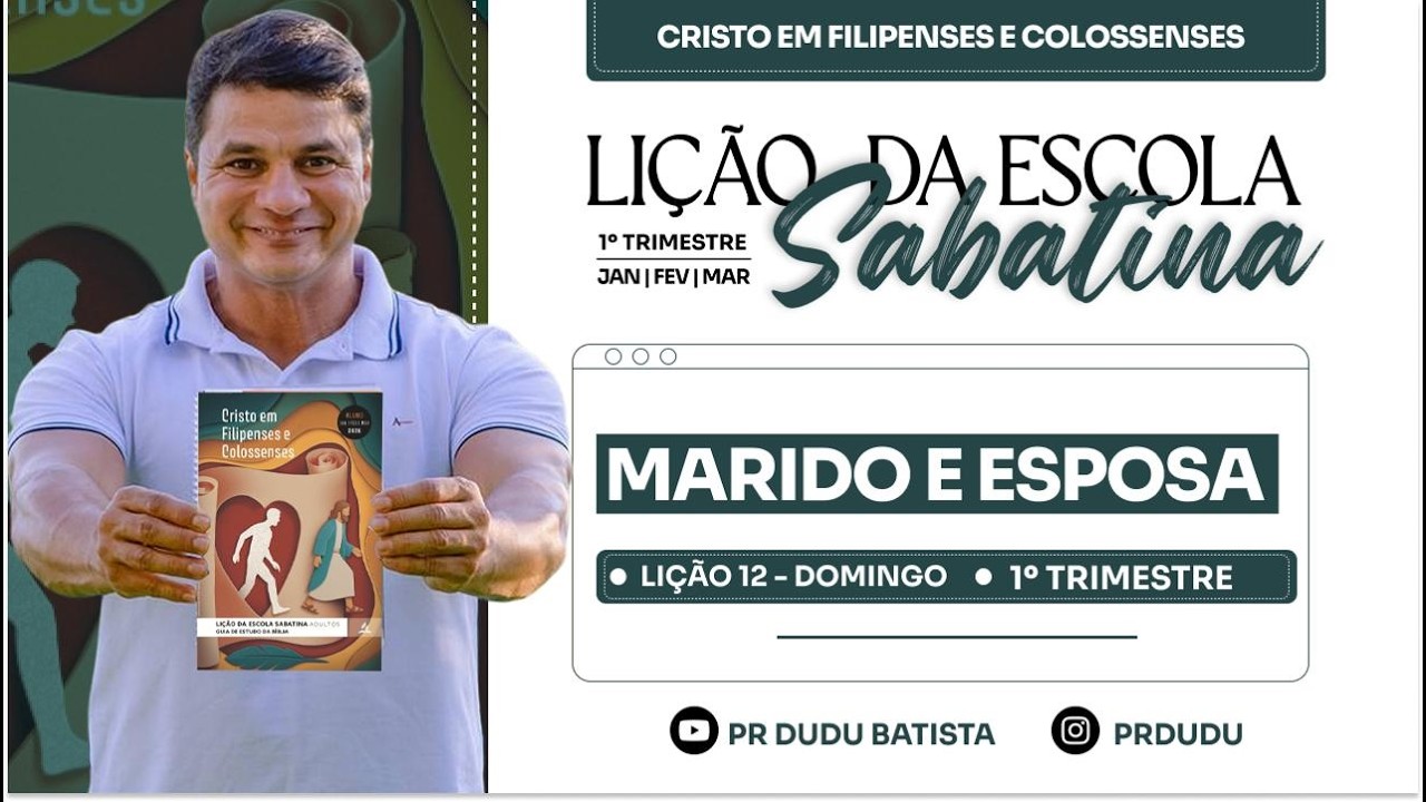 Li&ccedil;&atilde;o da  Escola Sabatina ADULTOS , Domingo 15/03/2026  