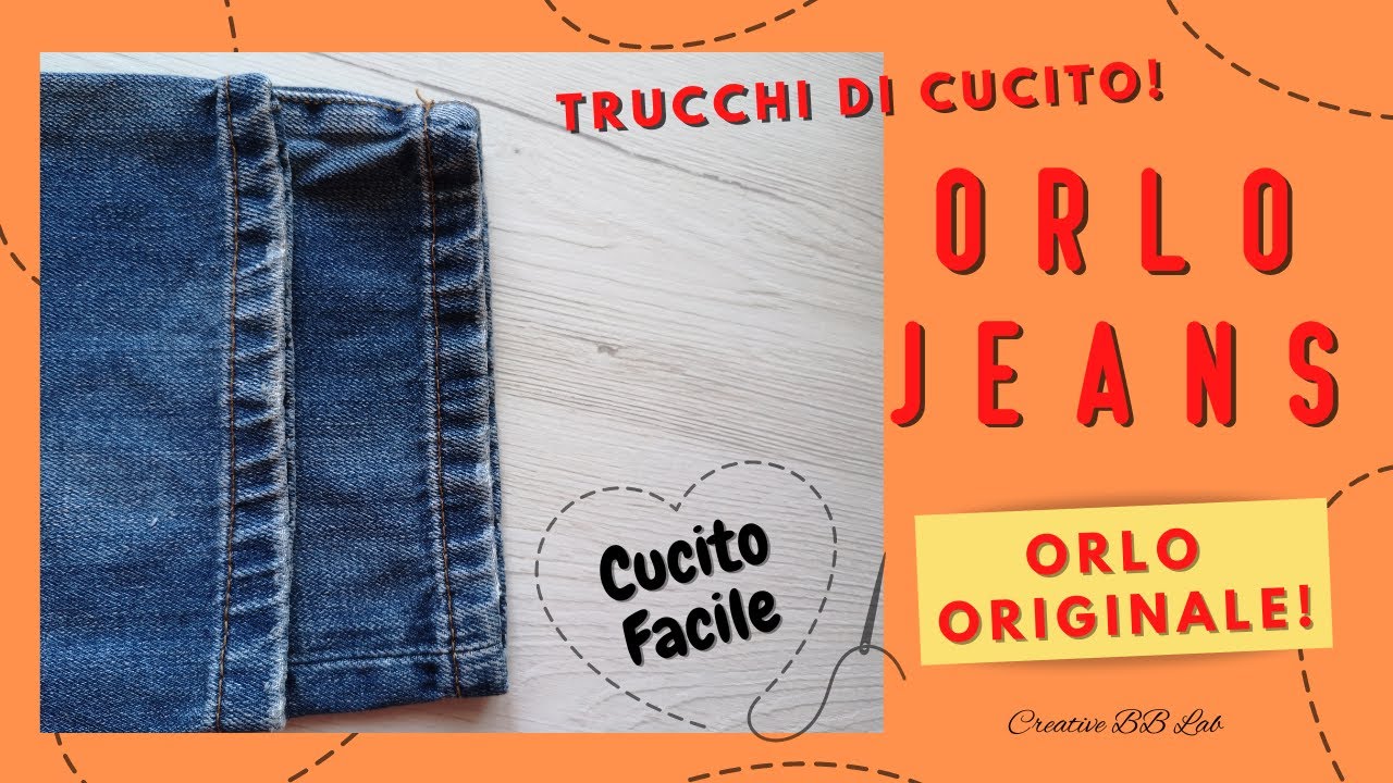 Come fare l'orlo jeans originale 👖✂️🧵 Orlo facile! Sewing tips and tricks