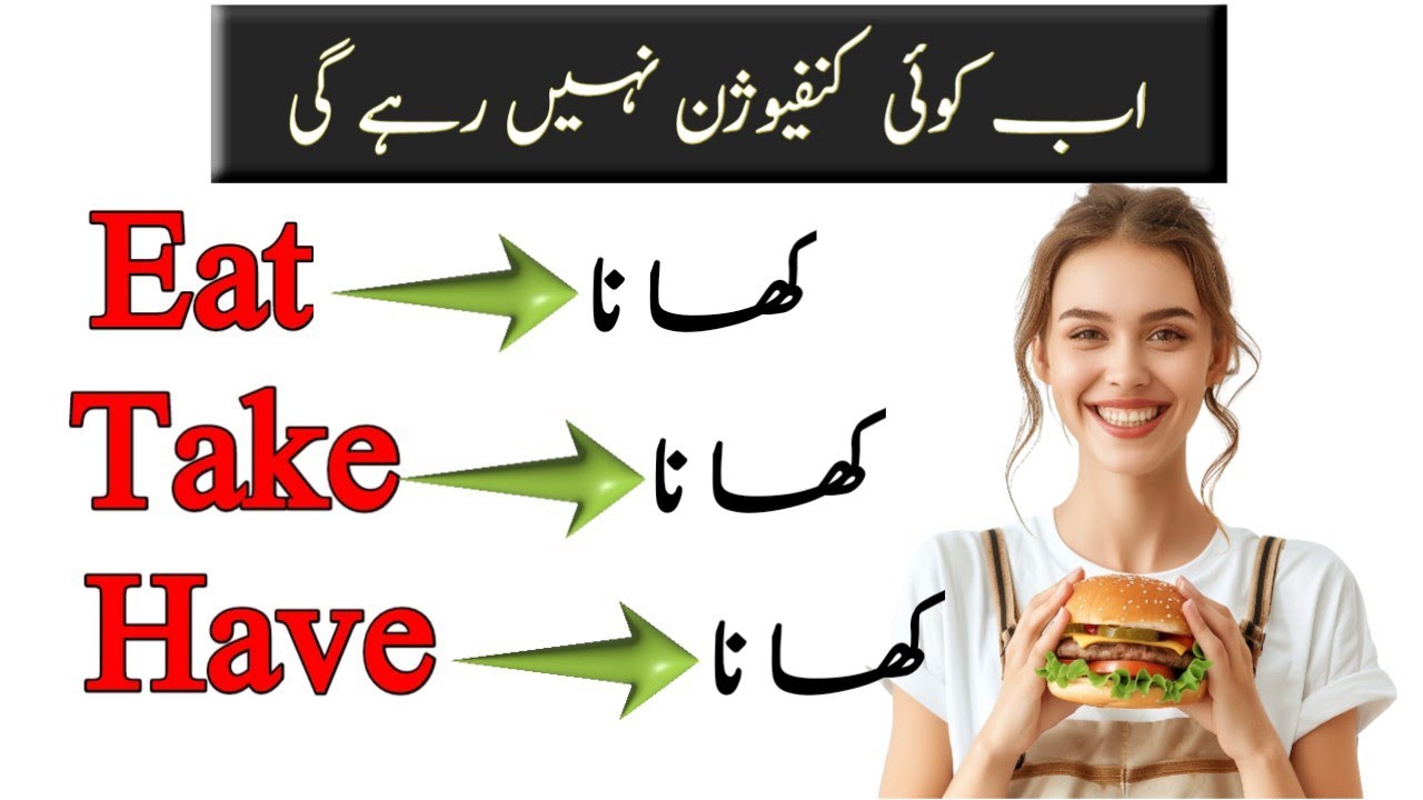 Difference Between Eat, Take, and Have in English (Urdu Explanation)