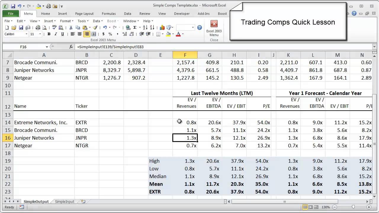 Financial Modeling Quick Lesson: Trading Comps (Part 1)