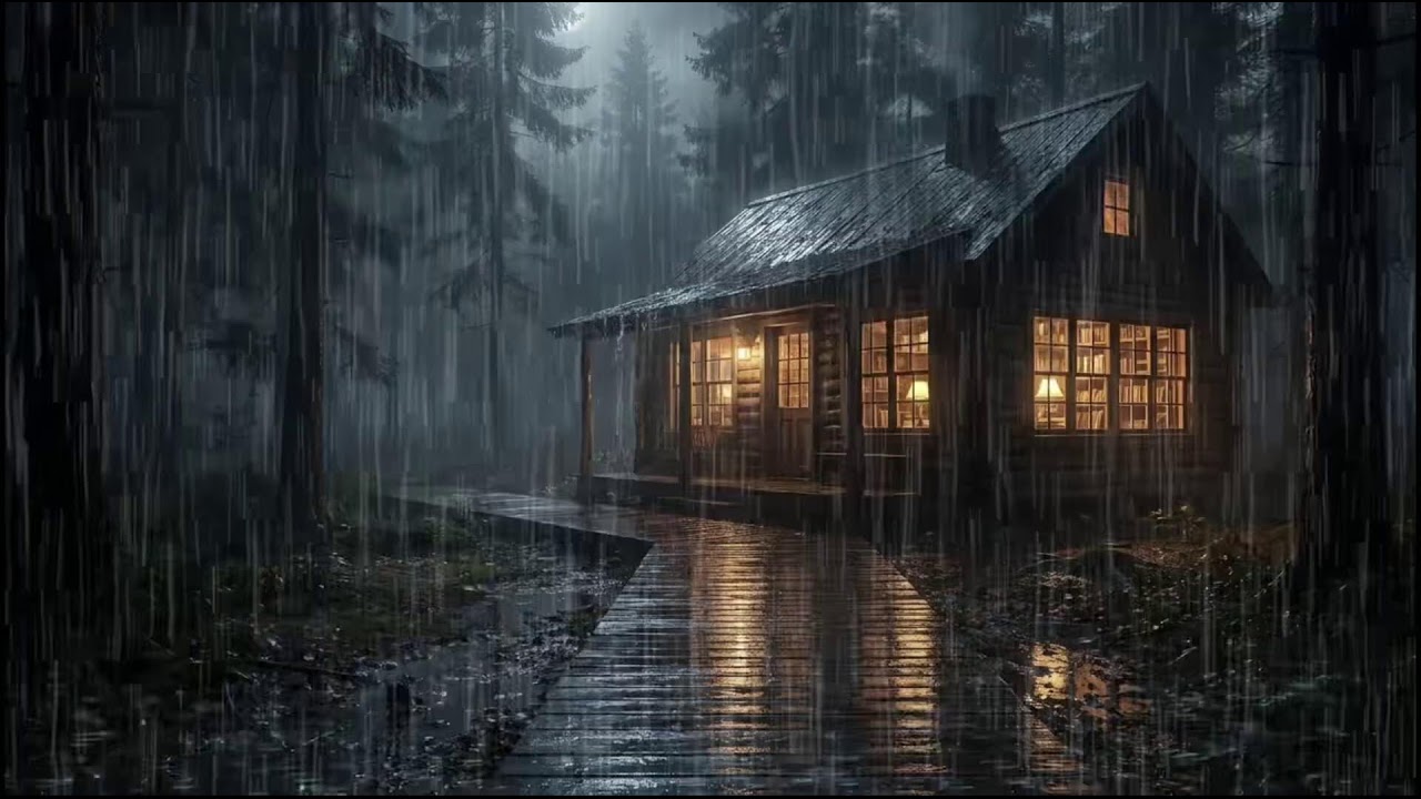 Peaceful Forest Cabin After Rain 🌧️ Calm Rain Sounds for Deep Sleep & Stress Relief