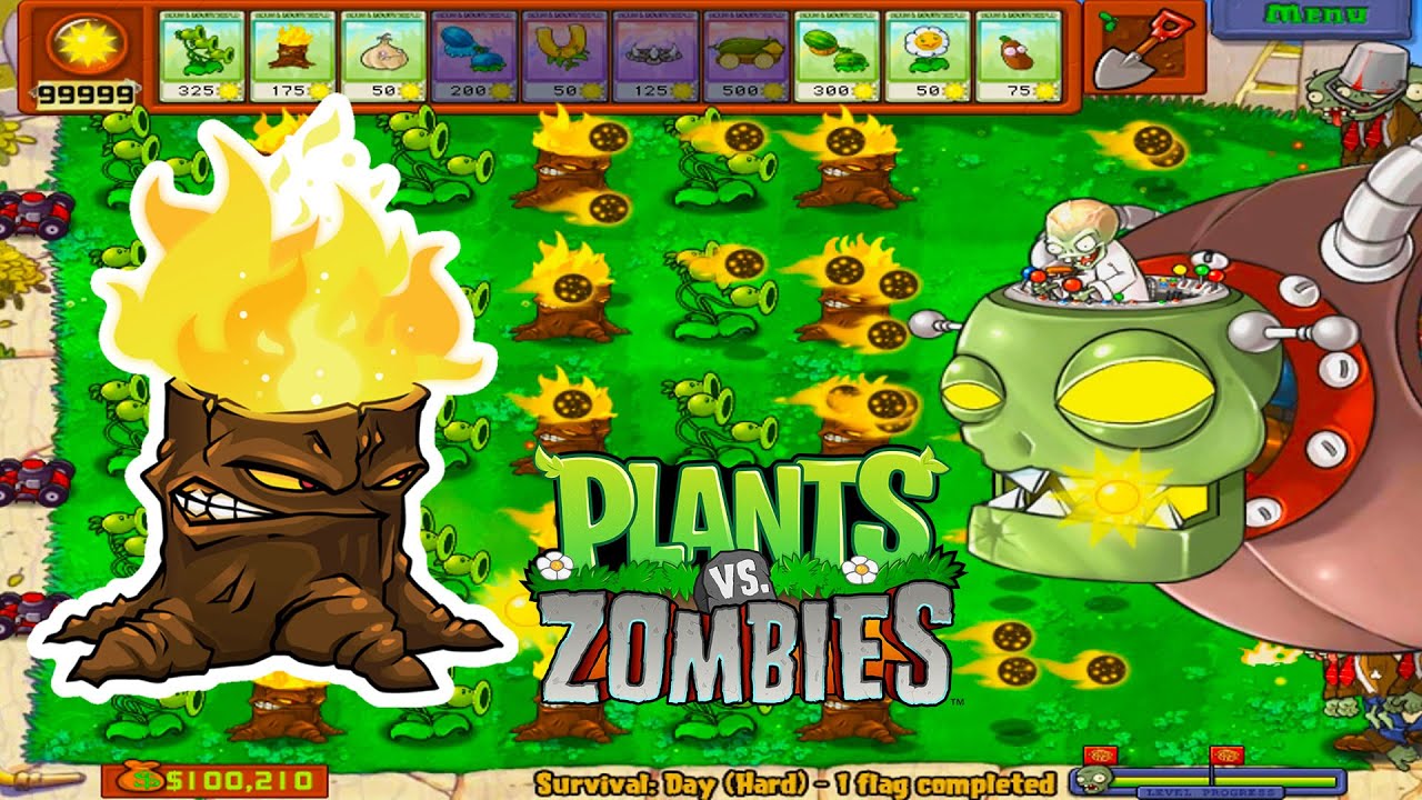 Plants vs Zombies Hack Gameplay! - Unlimited Threepeater & Torchwood vs DR.ZOMBOSS! (PVZ GAMEPLAY)